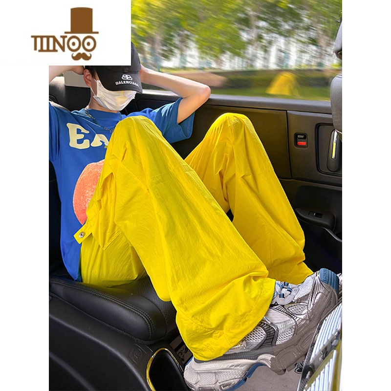 YANXU美式机能风冲锋裤男款夏季大码潮牌胖子宽松速干休闲伞兵工装裤子高清大图