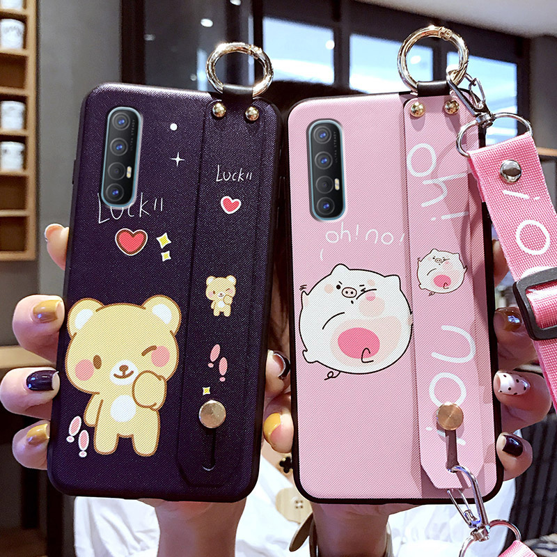 opporeno3手机壳reno3pro腕带5g保护硅胶套oppo全包防摔reno3软壳opop