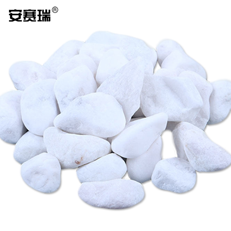 安赛瑞 白色石子(5kg)雪花白小白石子园艺绿植装饰铺面鹅卵石多肉铺面鱼缸石石径2-3cm 企业可定制 500044