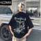 HLCOMAN十字架玫瑰印花短袖t恤男款夏季美式高街潮流宽松半袖男
