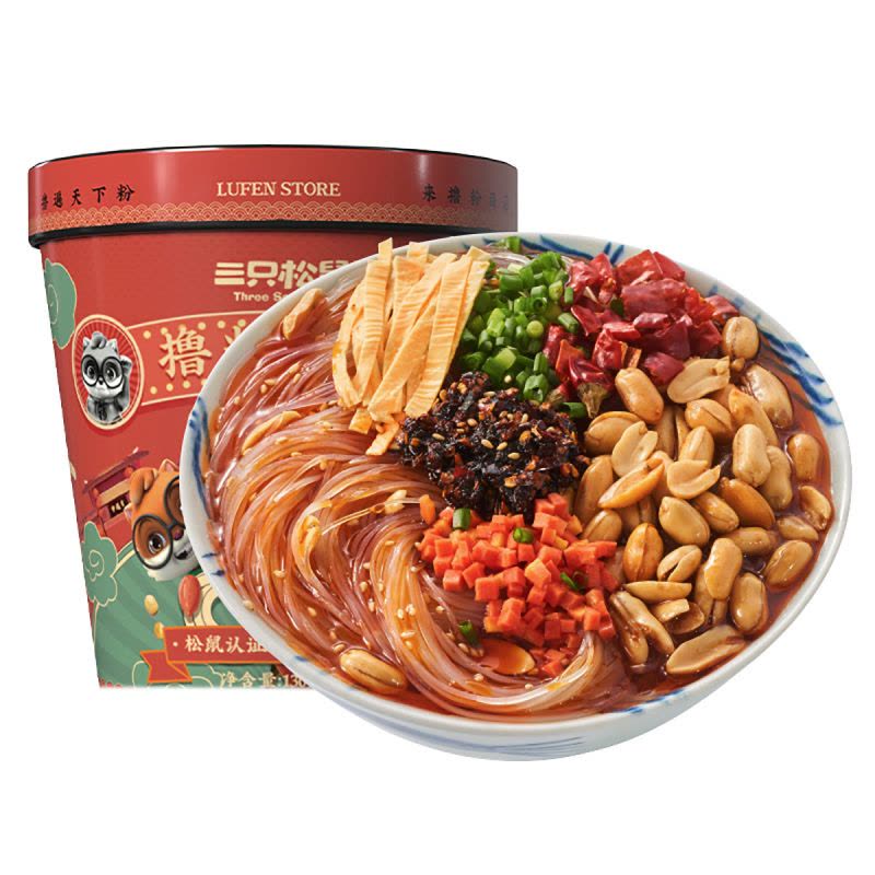 推荐_[三只松鼠_酸辣粉130g*5盒]方便速食正宗四川小吃桶装图片