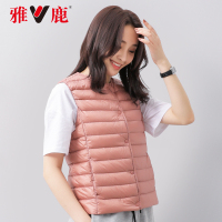 雅鹿反季清仓羽绒服女短款马甲2019新款纯色轻薄坎肩上衣保暖背心潮