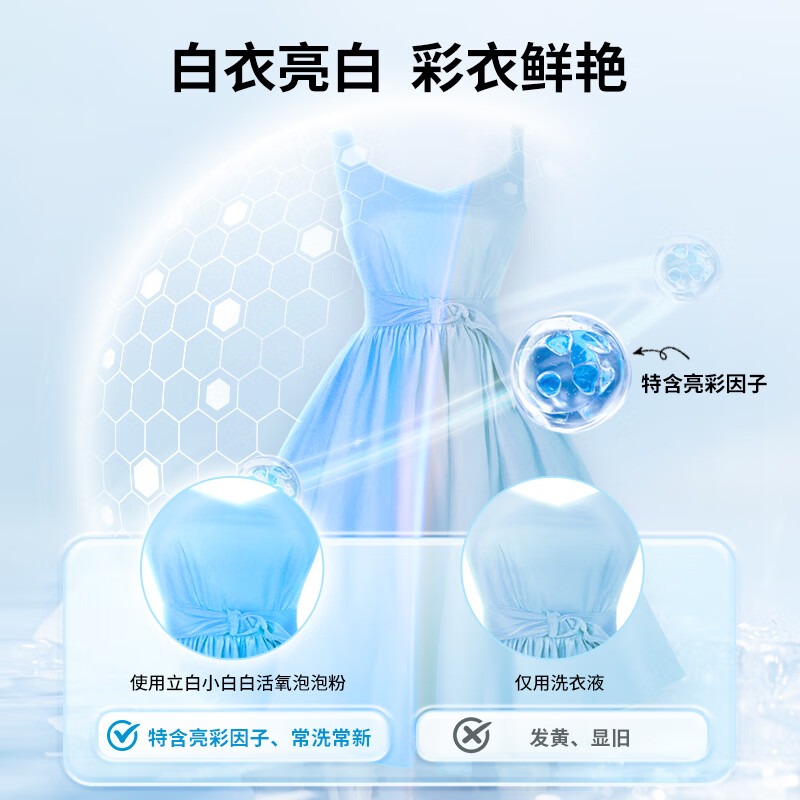 立白 小白白活氧泡泡粉450g 爆炸盐 除菌除螨 母婴可用 衣鞋两用高清大图