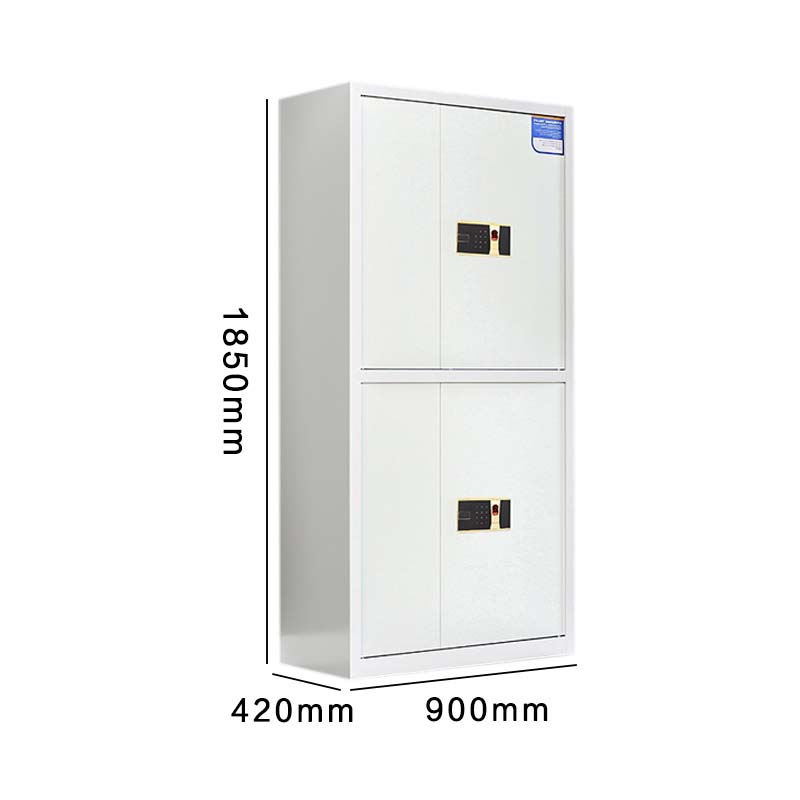 鑫升顺保密柜财务档案柜文件柜办公室资料储物柜保险柜电子密码国保锁通双节白色-指纹密码锁高清大图