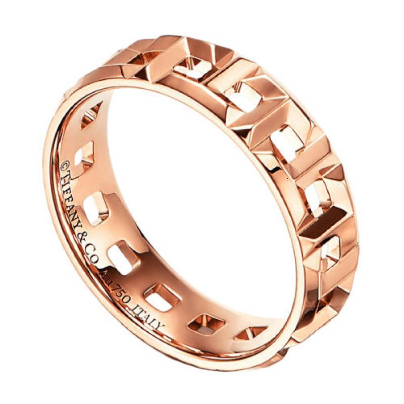tiffanyco蒂芙尼18k金玫瑰金true宽式戒指grp10610
