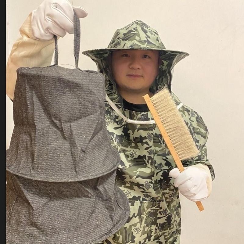 迷彩蜂帽 防蜂服全套手套蜂扫蜜蜂防护服半身养蜂服防蜂帽养蜜蜂工具防蜂衣
