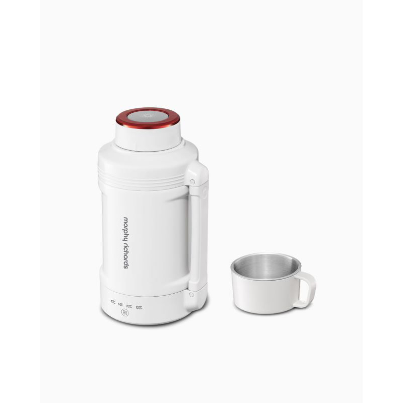 摩飞电器(MORPHY RICHARDS)电水壶便携式烧水壶 家用双层不锈钢防烫 1L大容量 MR6061 椰奶白/台