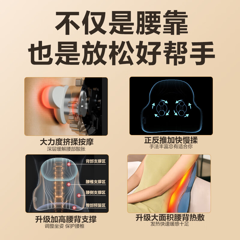 SKG 腰部按摩仪T3二代尊贵款 快推慢揉 物理按摩 腰靠高清大图