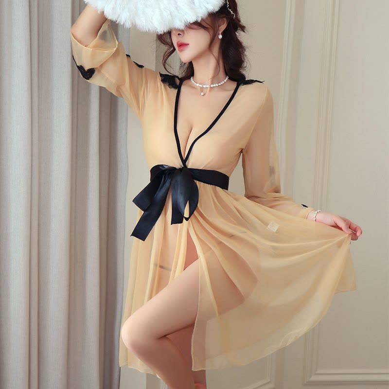 长夜漫漫情趣内衣日式印花雪纺和服激情制服套装浴袍床上女1043图片