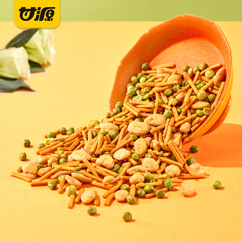 甘源虾条豆果鲜虾味烤肉味285g巨好吃的小零食 解馋休闲食品小吃高清大图