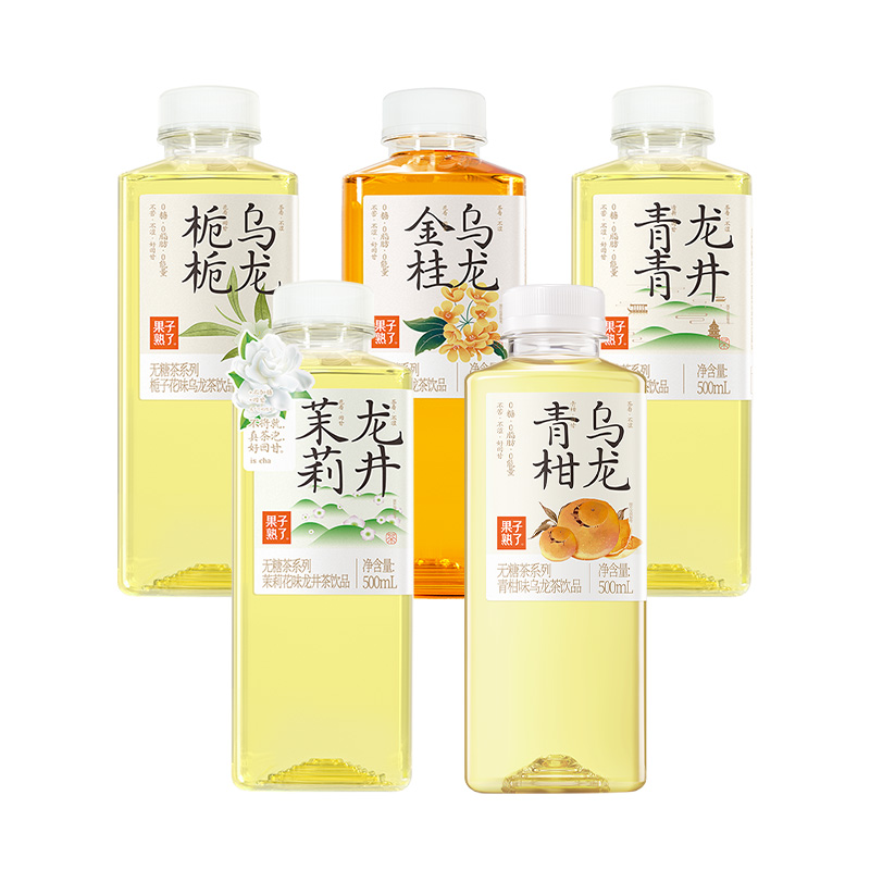 果子熟了无糖茶饮料500ml*12瓶金桂乌龙茶茉莉龙井茶0脂0卡茶饮料高清大图