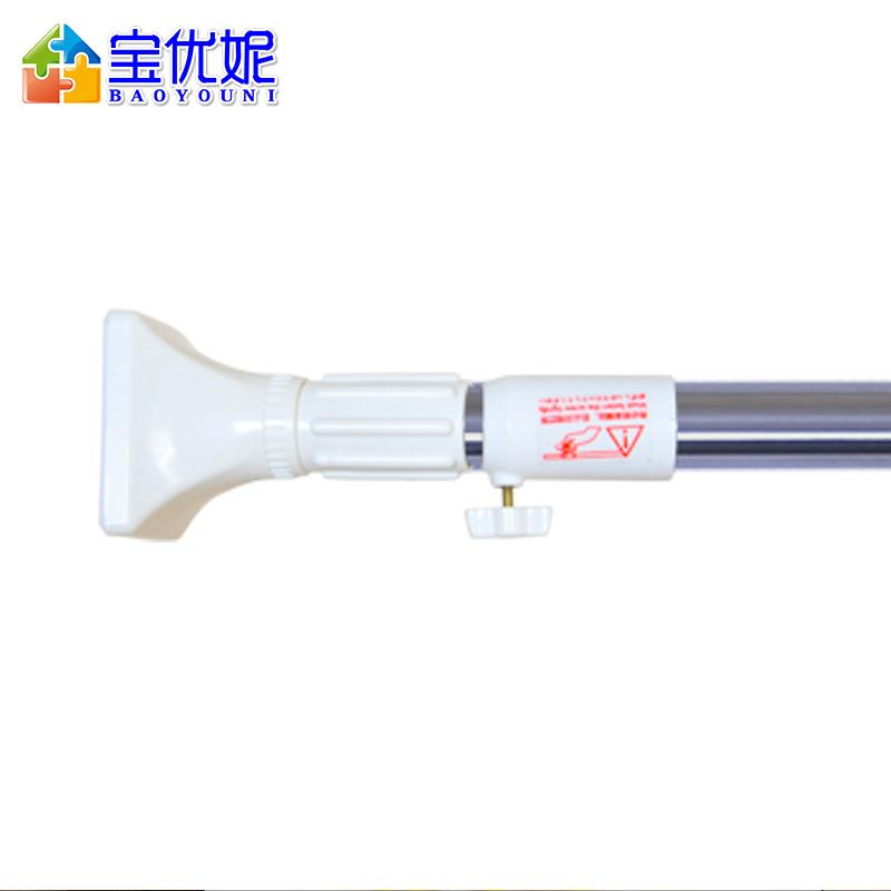 宝优妮浴帘杆免打孔伸缩杆直杆型浴室撑杆卫生间晾衣杆阳台窗帘杆 DQ0300-1象牙色