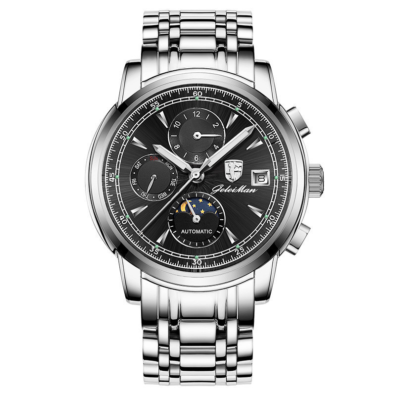 格雷曼geleiman品牌 瑞士男表全自动机械表 男精钢镂空夜光防水男式