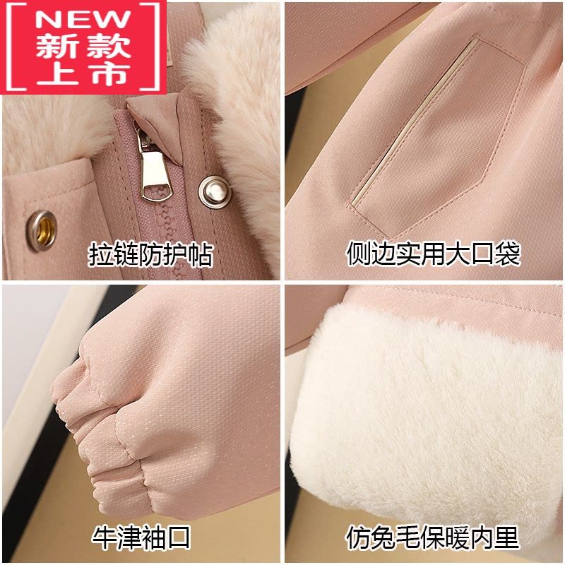 可莉允女童棉服冬款棉衣时髦宝宝加厚小香风皮衣冬装外套儿童加绒派克服图片