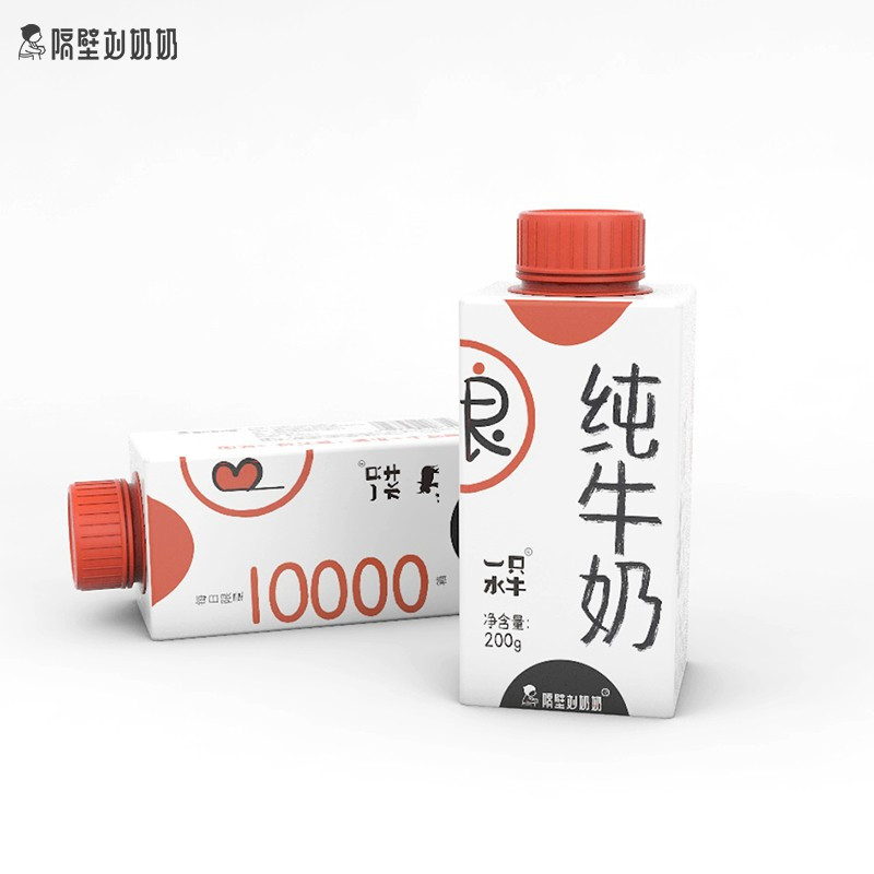 [顺丰发货]隔壁刘奶奶 水牛纯奶 200g*10盒/箱 3.9g优质蛋白130mg原生高钙
