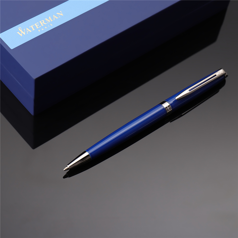 威迪文waterman圆珠笔隽雅系列蓝色白夹原子笔中性笔学生商务办公文具