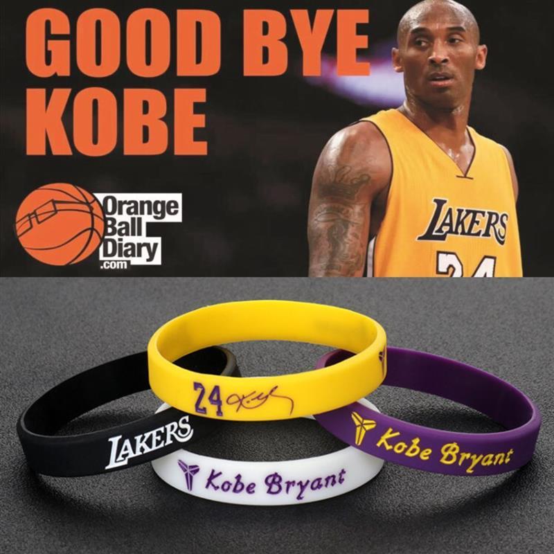 篮球运动手环科比手环黑曼巴蛇签名手环硅胶荧光夜光签名男n4