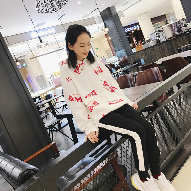 原宿bf风连帽宽松卫衣女韩版潮学生百搭软妹ulzzang长袖情侣外套