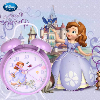 迪士尼(DISNEY)儿童闹钟女学生床头钟苏菲亚小公主索菲亚女孩创意静音夜光金属机械超大声打铃懒人座钟