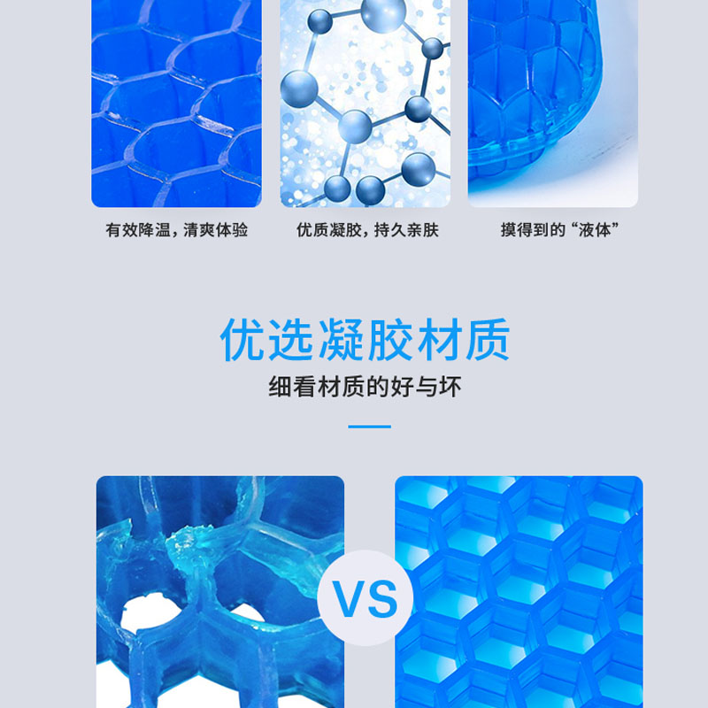 凝胶坐垫多功能鸡蛋蜂窝凉垫夏天汽车用透气夏季办公室座椅垫冰垫收纳袋 三维工匠高清大图