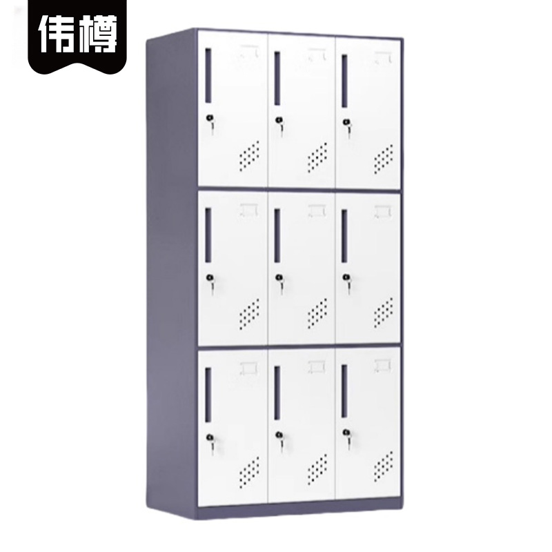 伟樽钢制衣柜灰白套色9门900*400*1850mm台高清大图