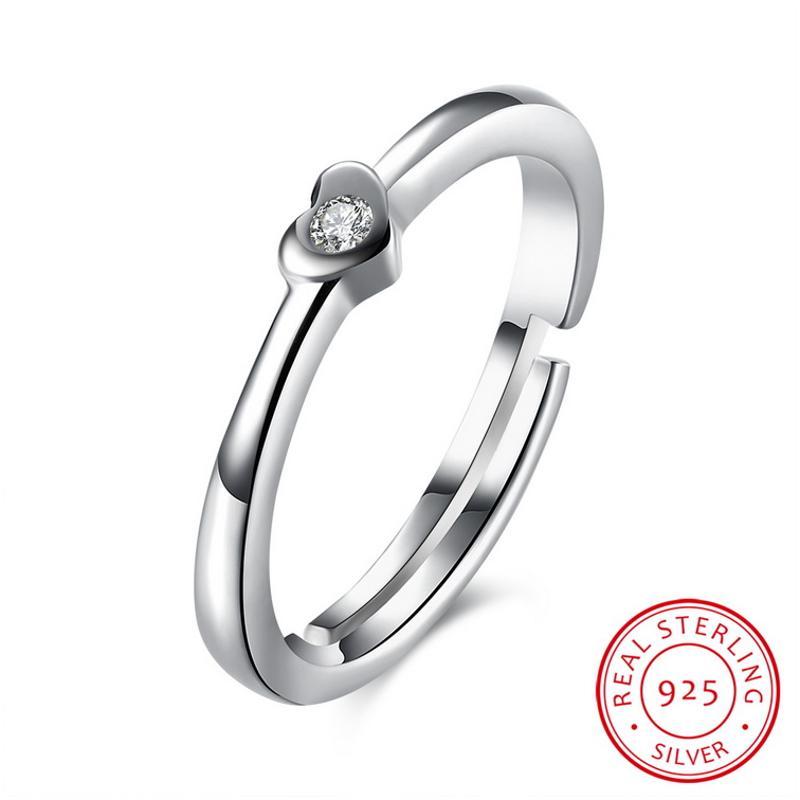 R096 Lady Silver Rings 戒指女925纯银简约日韩潮人开口单戒指环送女朋友七夕情人节礼物