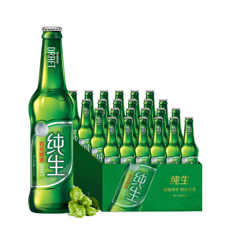 青岛啤酒(TSINGTAO)纯生8度316ml*24瓶 整箱装