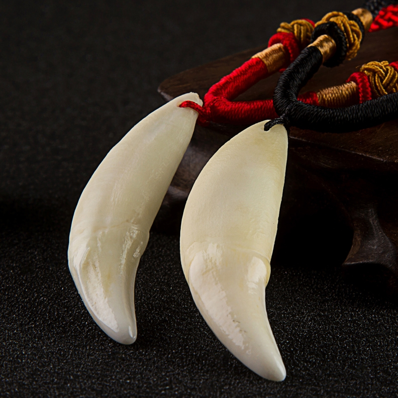 狼牙坠真品藏獒牙黑狗牙男女项链情侣时尚饰品护身符本命年辟邪