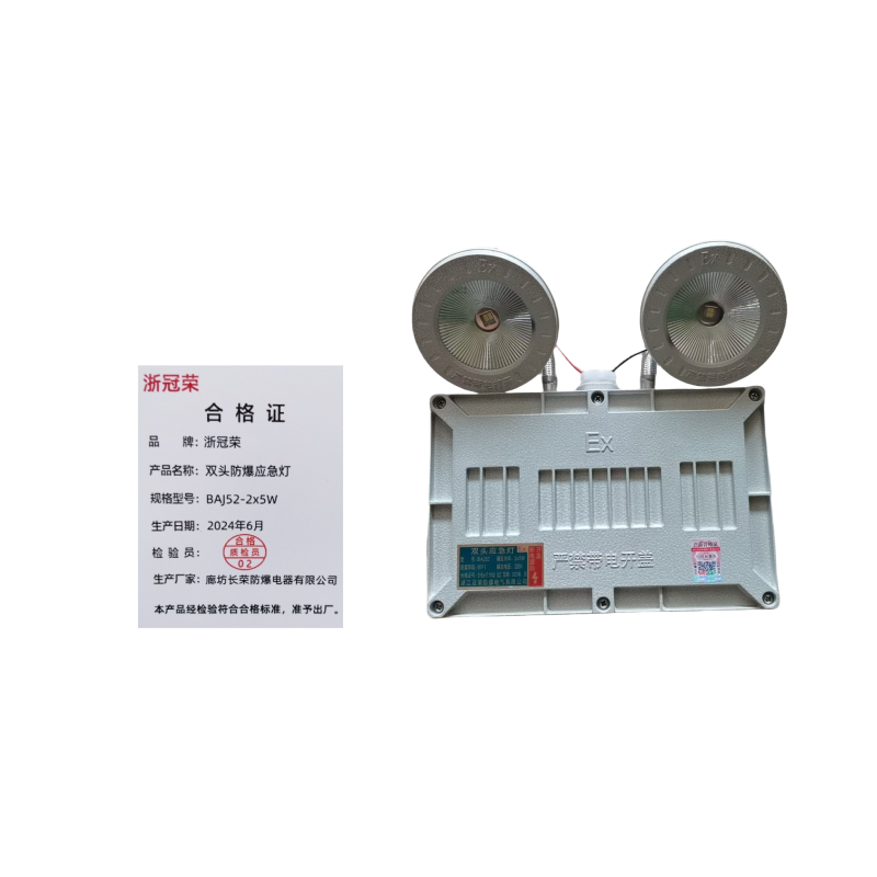 浙冠荣 BAJ52-2x5W双头防爆应急灯