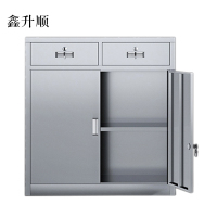 鑫升顺室文件柜不锈钢柜子储物柜资料柜档案柜带锁文件柜304二斗下节[工厂现做 7天内发货]