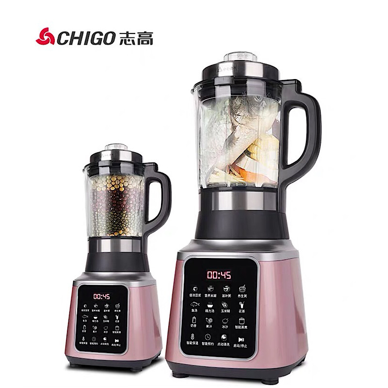志高(CHIGO)破壁机ZG-YM1909 加热式1.7L触控 8页锯齿刀 豆浆米糊冰沙破壁料理机养生机玫瑰金