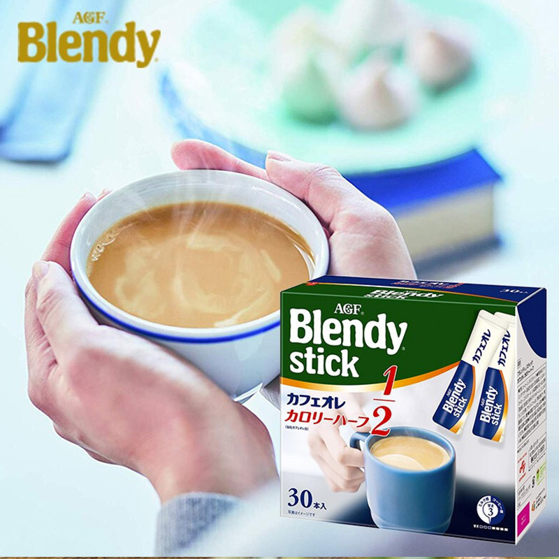 日本进口AGF Blendy stick减少卡路里拿铁咖啡大盒171g(30支)