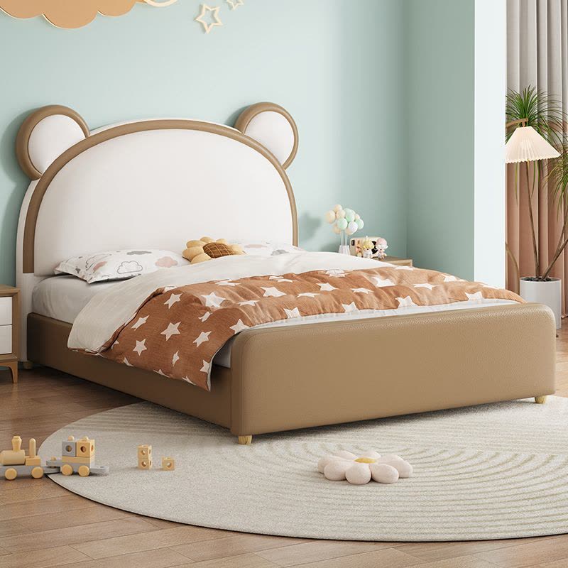 简约现代公主床 少女心网红兔子床软包皮床双人床儿童床图片