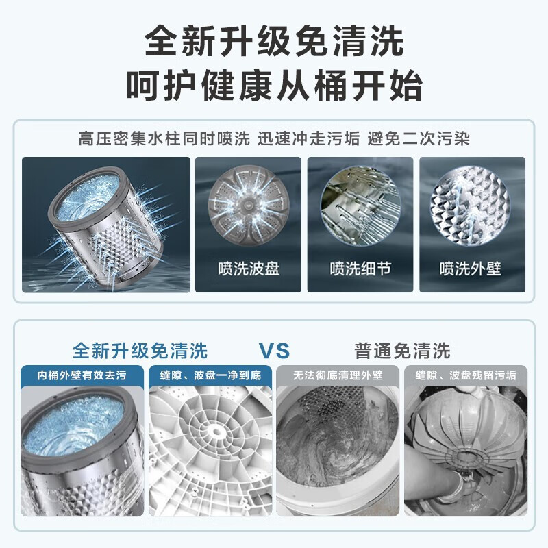 小天鹅波轮洗衣机全自动 10公斤大容量升级鲸浪柔洗 免清洗不脏桶 除螨TB100V23H