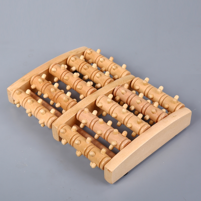 脚底按摩器滚轮式足底足部古达木质按摩穴位搓排木制按摩脚腿部