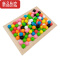 真智力15mm彩色塑料实心益智亲子玩具计数概率球弹珠轨道实验小数学教具 15mm20颗 2色升级款[送布袋]