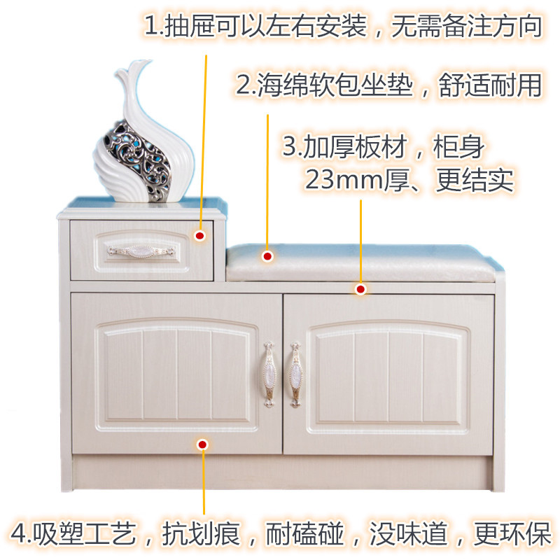 家柏饰(CORATED)欧式换鞋凳鞋柜矮家用可坐长凳子穿鞋凳进床尾凳储物收纳凳高清大图