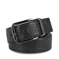 COACH蔻驰新品男款浮LOGO宽版黑色牛皮腰带皮带64840 55157BLK