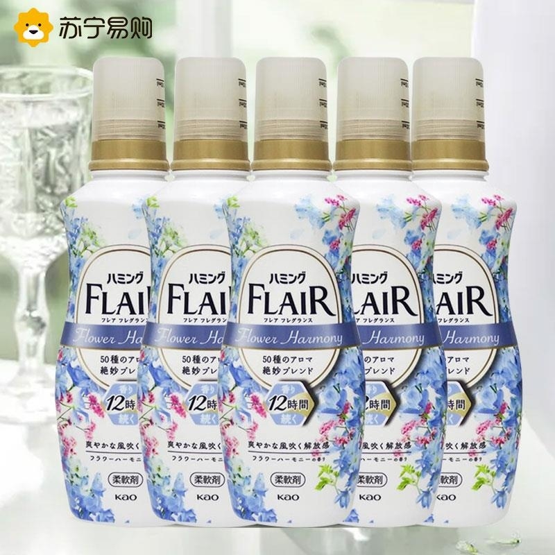 花王FLAIR衣物柔顺剂5瓶 缤纷四季花王宝宝可用香氛防静电日本原装进口高清大图