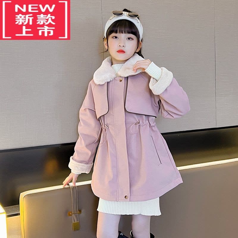 可莉允女童皮草外套加绒加厚冬装2022新款中大童洋气童装冬季皮衣派克服棉服图片