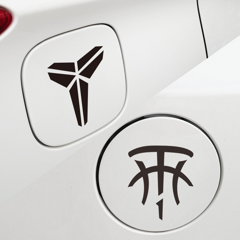 个性篮球拉花反光aj詹姆斯科比麦迪logo贴纸 加内特logo(10cm黑色)