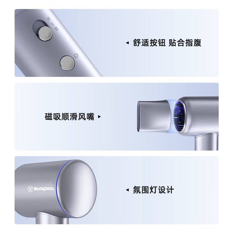 西屋(WESTINGHOUSE)电吹风家用大功率吹风机润发吹风筒 高速吹风机H6高清大图