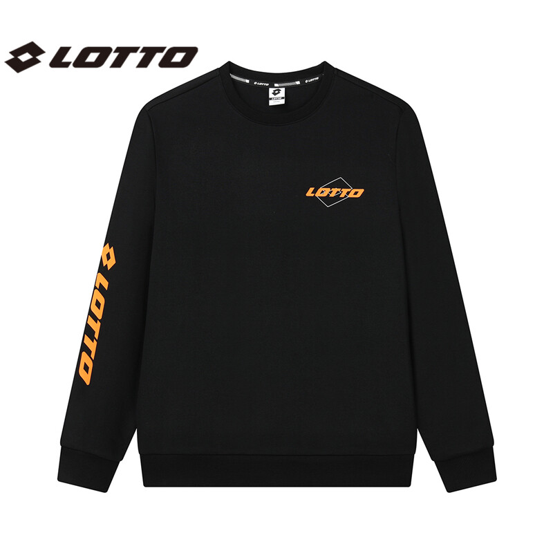 lotto/乐途2022年春季新款男士潮流简约百搭印花套头透气卫衣男