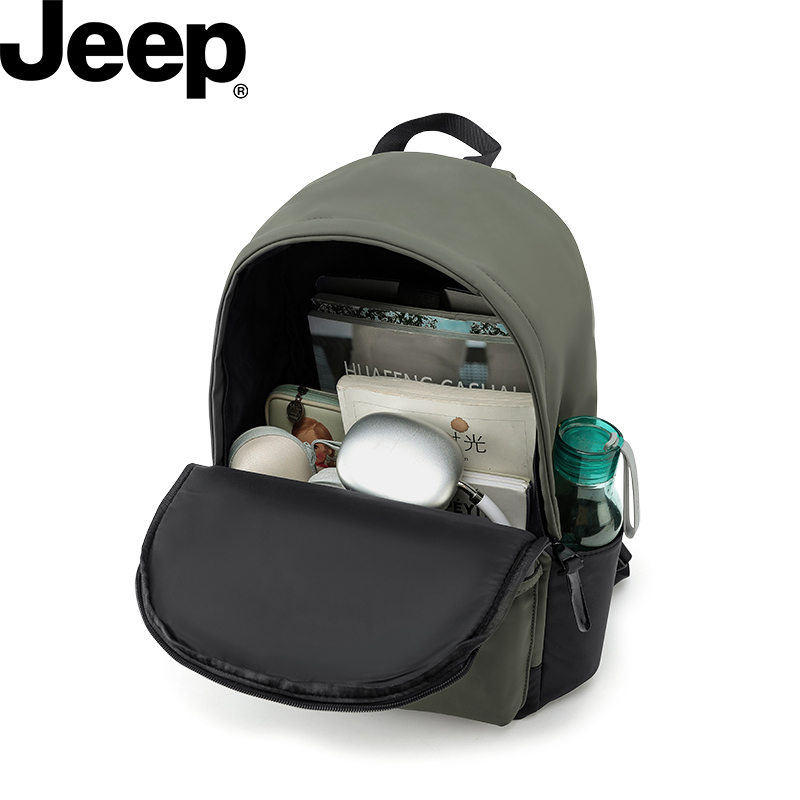 Jeep 户外商务防水双肩背包笔记本电脑包PP51X04085(墨绿色)(单位:个)高清大图