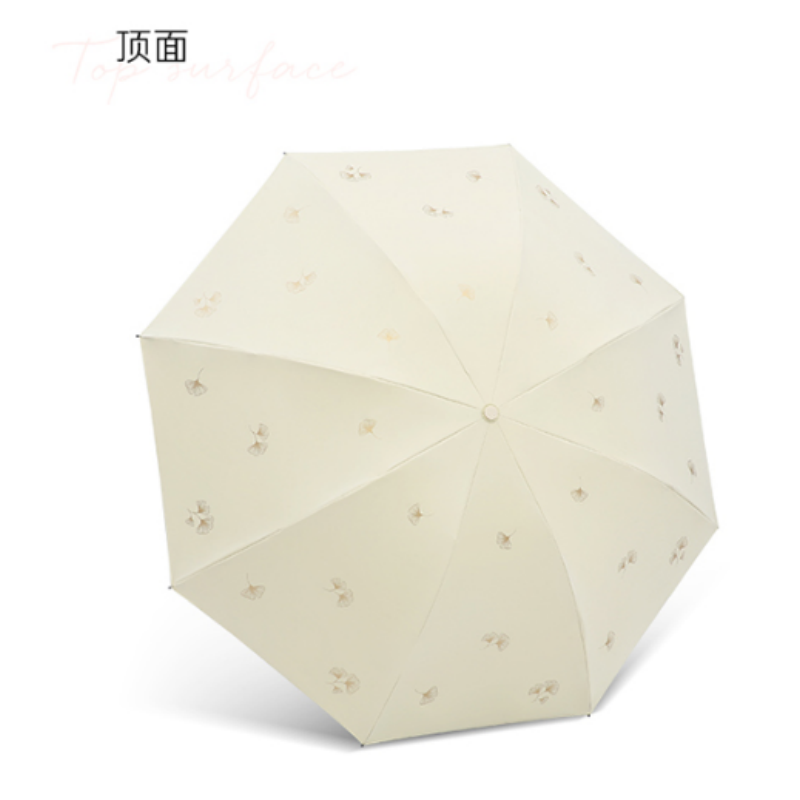 天堂 防紫外线晴雨伞三折8k钢骨玻纤黑胶遮阳防晒太阳伞 伞下100CM高清大图