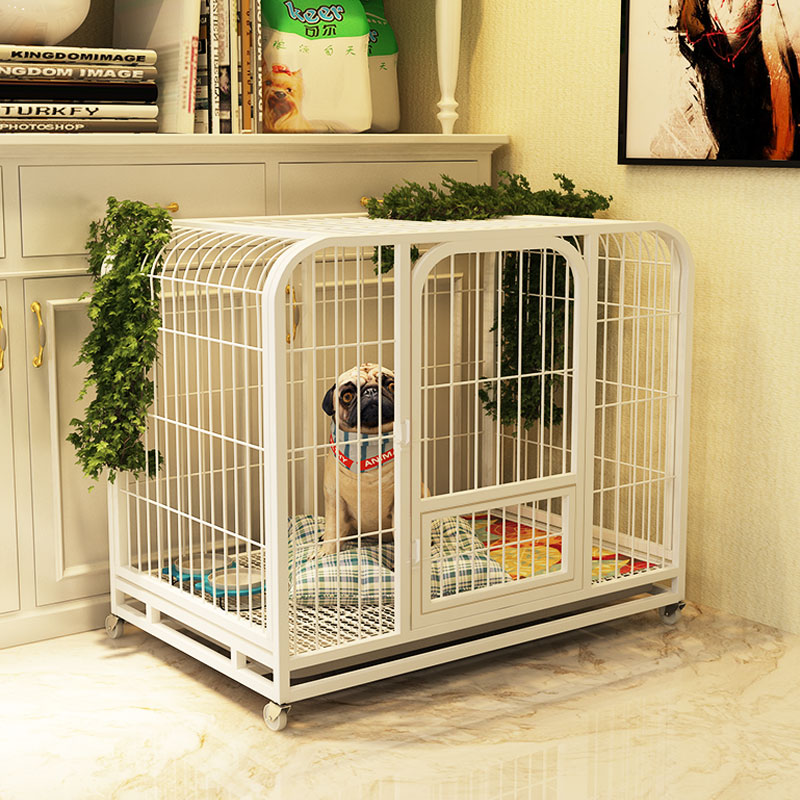 狗笼子带厕所分离家用中大型犬室内大号中型犬超大小型犬宠物笼子 白色XL-超大型105*80*96cm适合80斤内