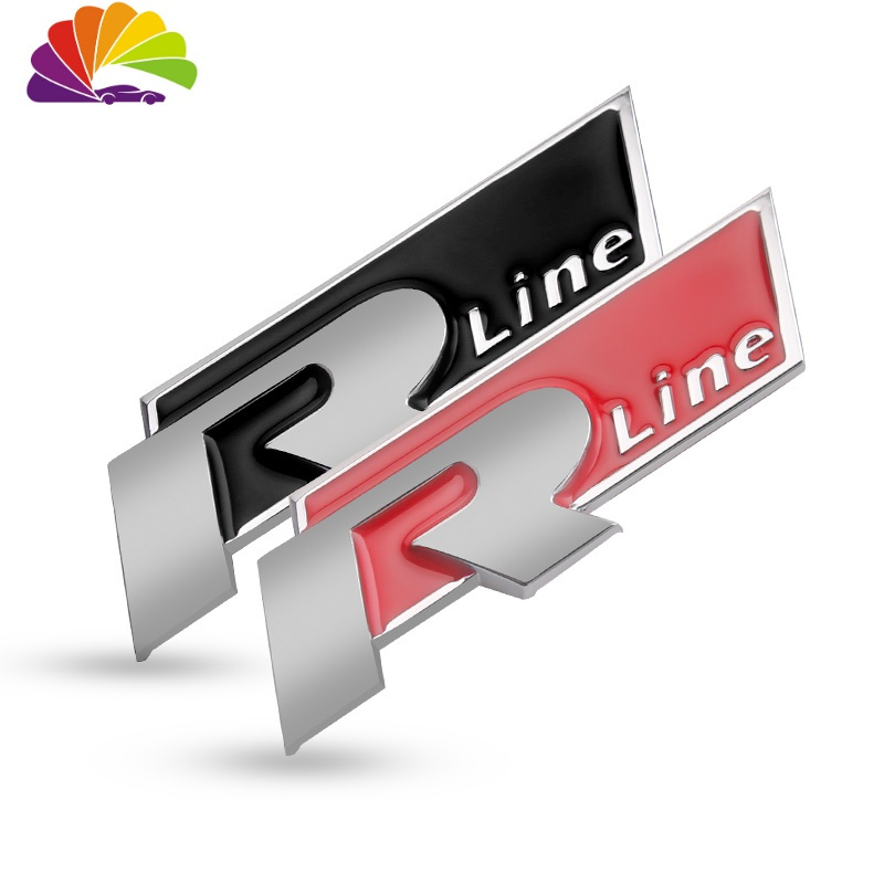 中网r标19款汽车改装装饰车头标贴片中网r标红色rline标舒适主义车贴