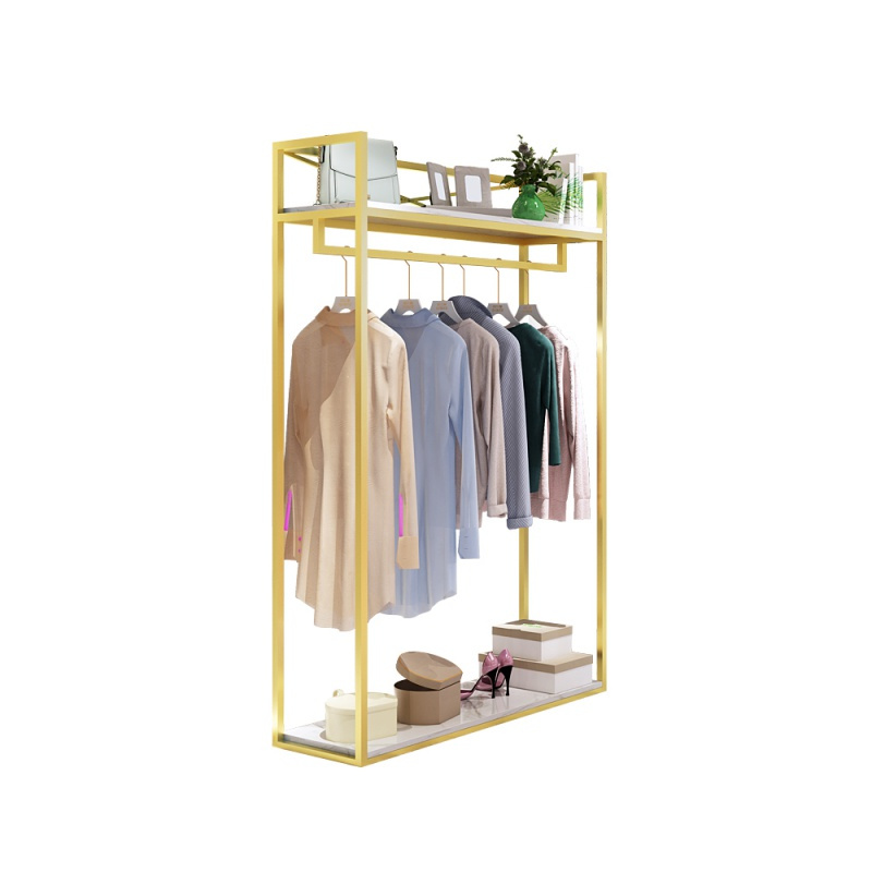 服装店展示架服装架女装店货架陈列架靠墙组合挂衣架落地货架晾晒架 三维工匠 正挂三角:60*40*190cm 官方标配