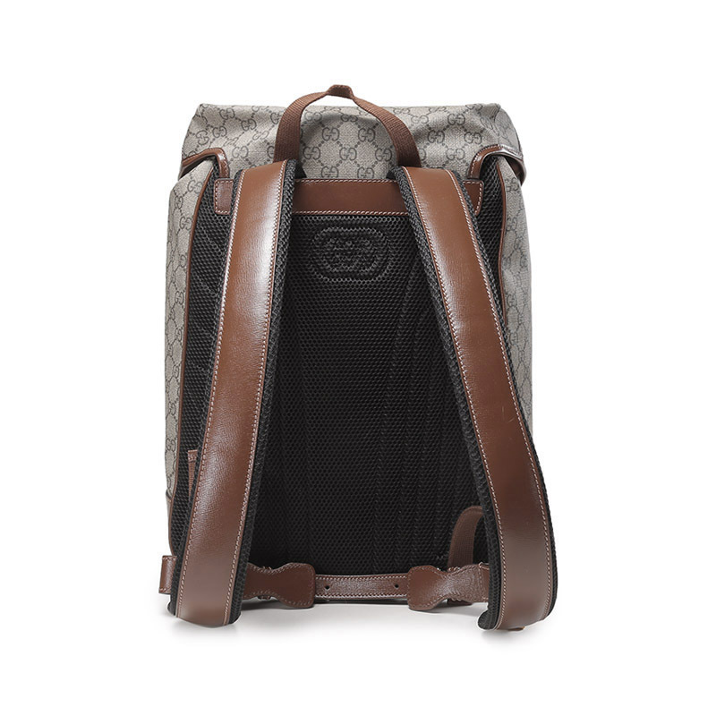 gucci古驰男士帆布配皮互扣式双g双肩包背包中号69601397s9g