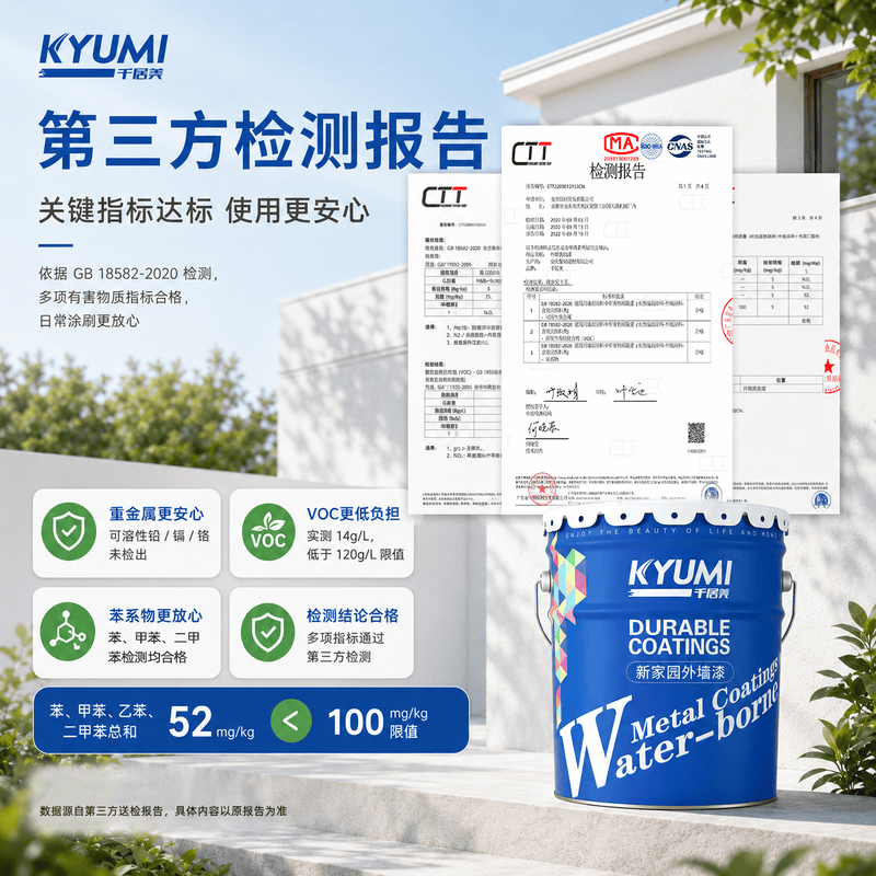 千居美新家园外墙漆防水防晒耐候抗污乳胶漆外墙涂料20KG E1-0501米黄高清大图
